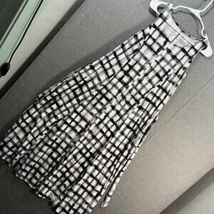 Cuddl Duds Flexwear Paneled Maxi Dress Black Gingham Size X-Small